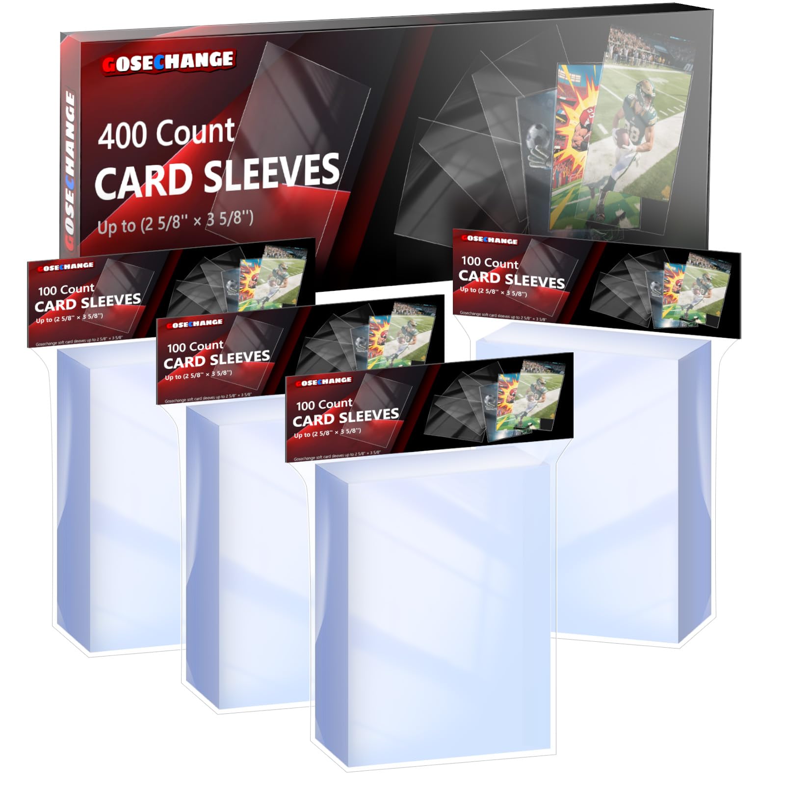 400 Count Penny Card Sleeves for Trading Cards Soft Card Protector Sleeves for MTG TCG Baseball Football Game