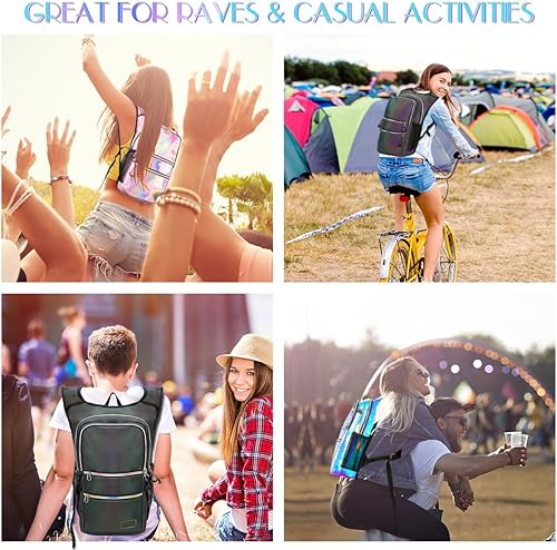 Miniatura 8 de Paquete de hidratación, mochila de agua con vejiga de hidratación de 3 L, aislamiento ligero, esencial para festivales, mochila de hidratación rave,