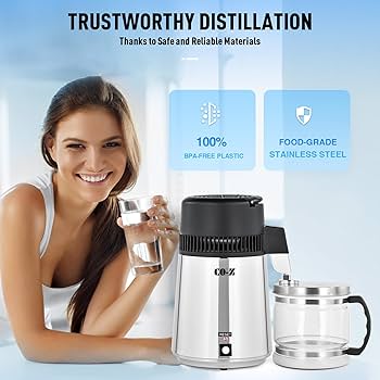 CO-Z Water Distiller, Water Purifier for Home, 4L Stainless