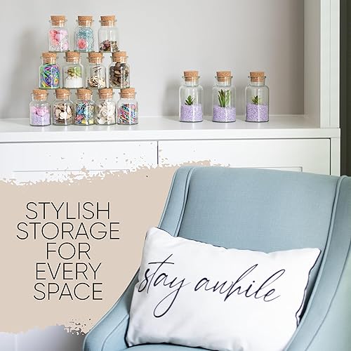 Miniatura 7 de Paquete de 12 tarros de boticario de 5 onzas  Tarros de vidrio con tapas de tapón de corcho, fabricados en Alemania, almacenamiento para especias,