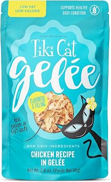 تيكي كات لوا لين جيلي طعام القطط الرطب، دجاج، 2.8 أونصة. الحقيبة 12 عدد