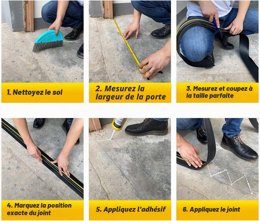 Jin&Bao Bande d'étanchéité universelle pour seuil de porte de garage, 3 m, en caoutchouc étanche pour garage avec 1 joint d'étanchéité (bleu)