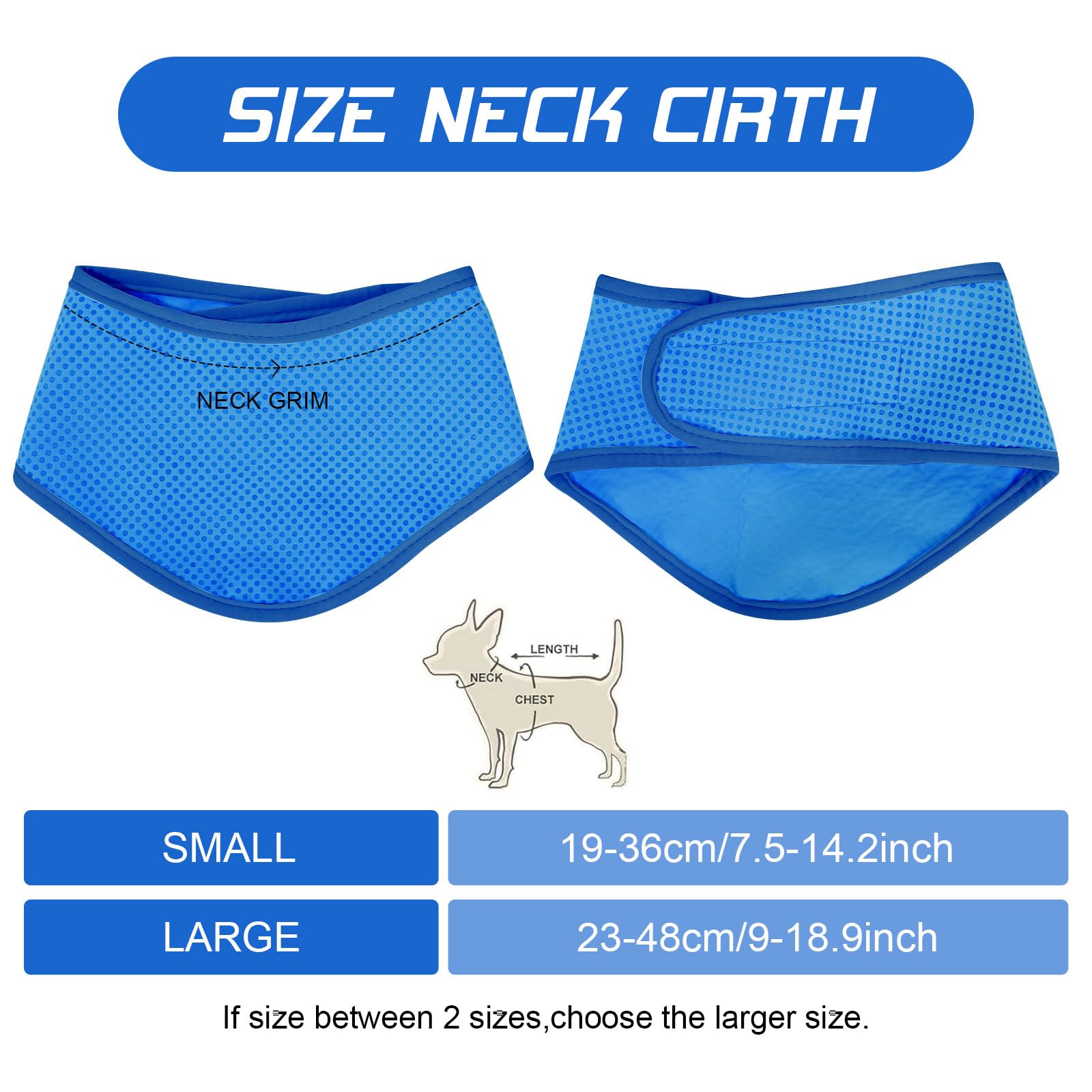 Lancry Écharpe rafraîchissante, collier de refroidissement respirant pour animaux de compagnie pour chiens, écharpe de détente instantanée pour animaux de compagnie, été, plein air, refroidisseur de