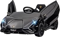 Aosom Lamborghini Sian 12V Ride-On Car for Kids - Licensed Electric Kids Car w/ Remote Control, Music, LED Headlights, Black