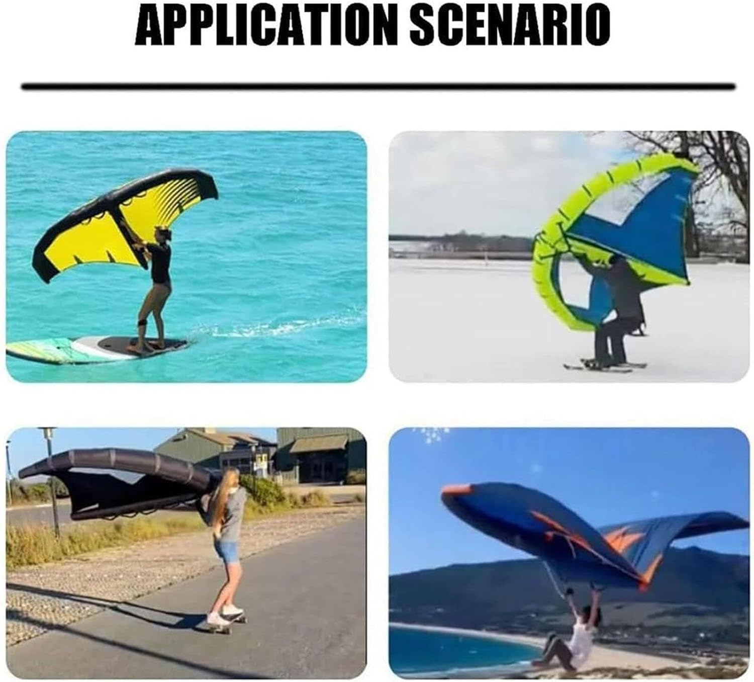 Inflatable Surfing Wing Windsurfing Sail,Lightweight Stable Kite Hydrofoil,Wind Surfboard and,with Storage Bag Kiteboard