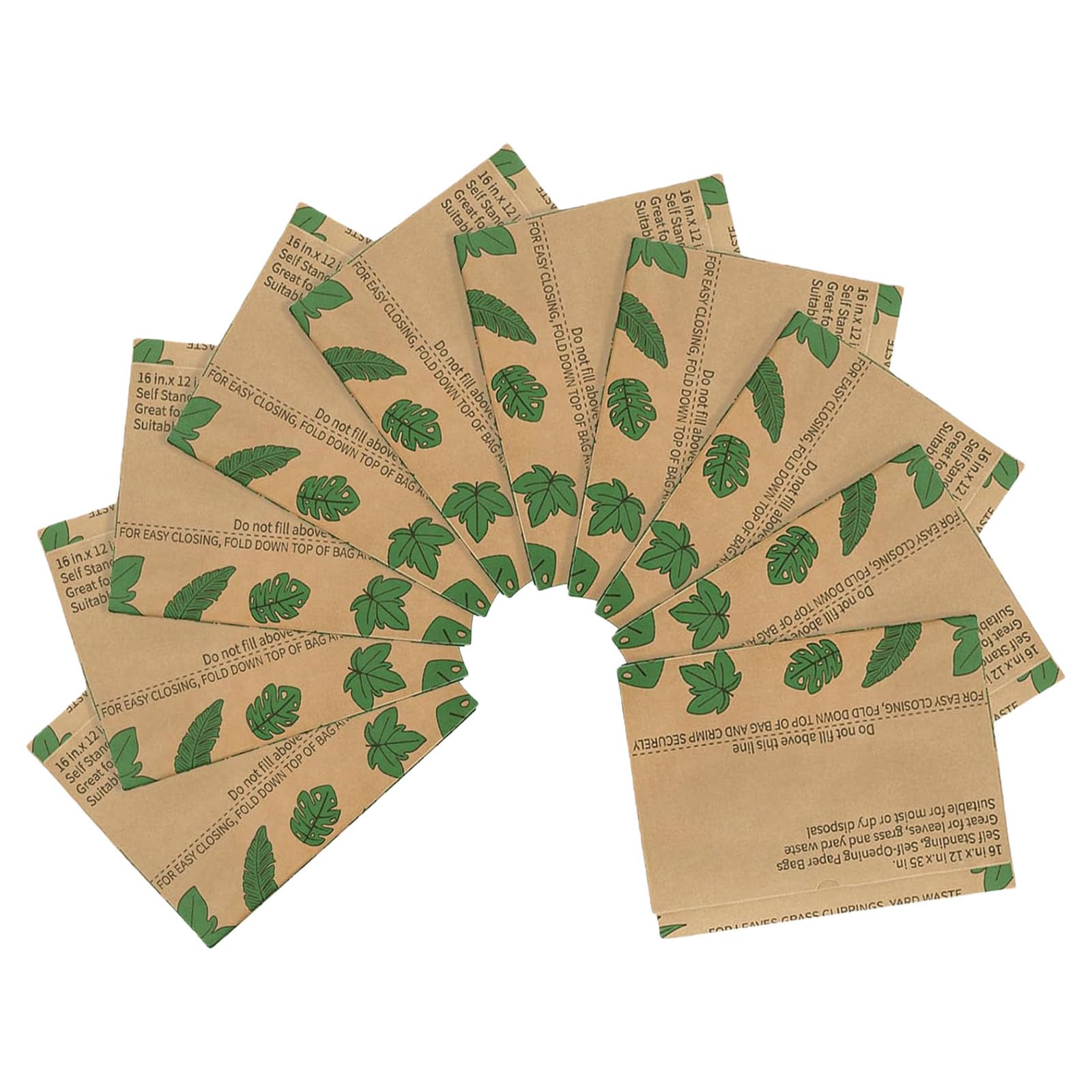 Sac de collecte de feuilles en papier kraft épais pour l'entretien soigné des pelouses