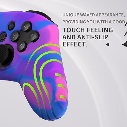 Miniatura 4 de PlayVital Samurai Edition - Funda protectora ergonómica de silicona para Nintendo Switch Pro, suave y antideslizante, protector de agarre para