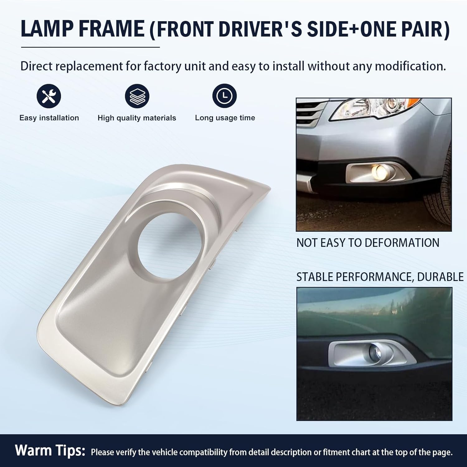 Front Fog Light Bezel Cover 1 Pair Fits Outback 2010 2011 2012 Driver and Passenger Side Fog Light Cover Replaces 57731AJ43A 57731AJ42A