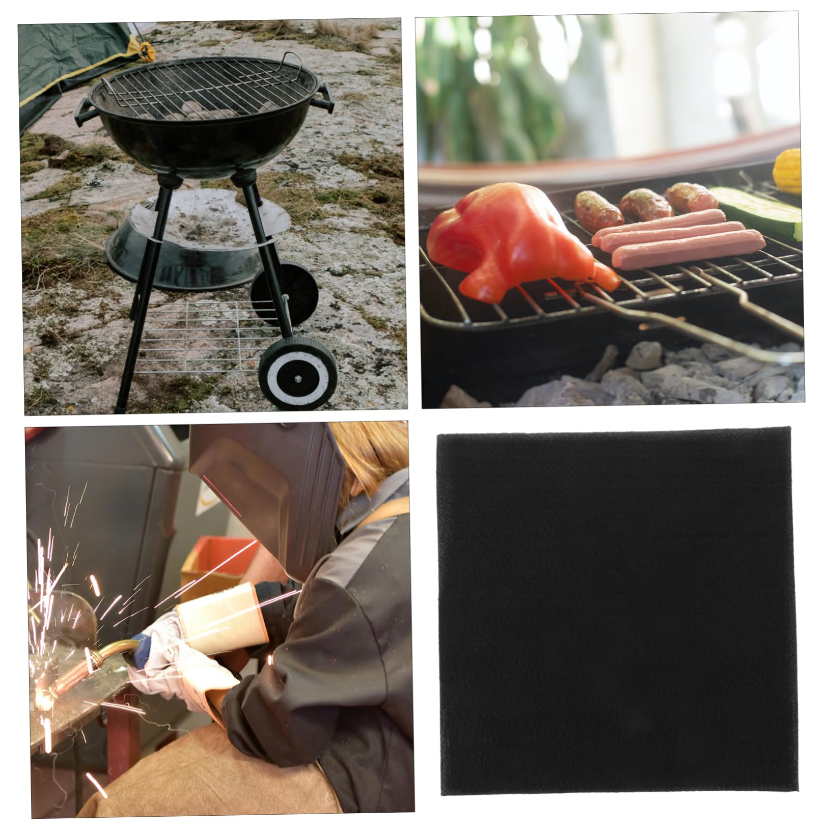 NAMOARLY Welding Blanket Fur Blanket Fireproof Mat Fire Proof Blanket Welding Accessory Campfire Blanket Fire Retardant Blanket Fiberglass Blanket Fire Resistant Mat Polyester Fiber Black