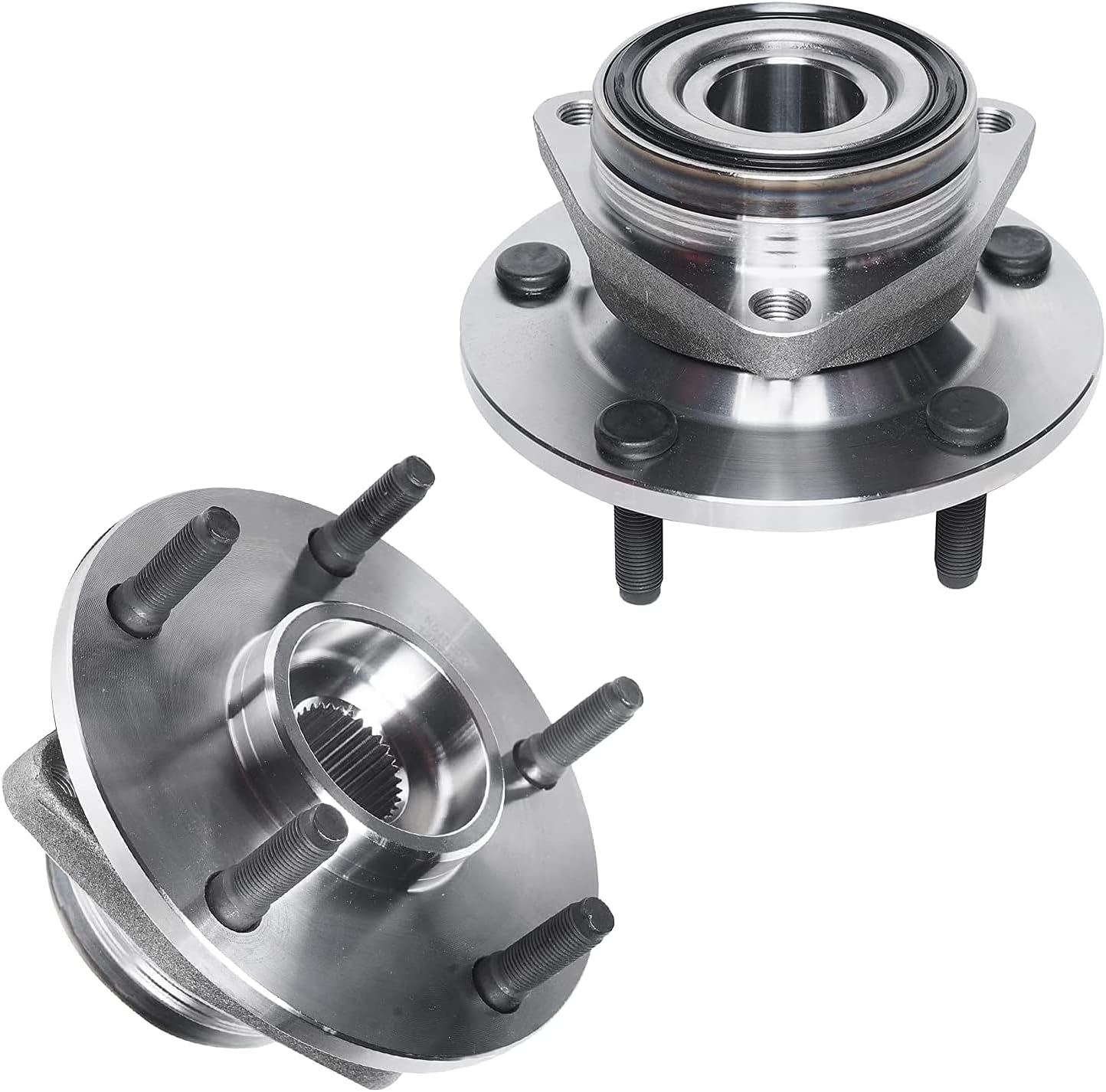 Detroit Axle - Front Brake Kit for 4WD 1994-1999 Dodge Ram 1500 Brake Rotors and Ceramic Brakes Pads Wheel Bearing Hubs 1995 1996 1997 1998 Replacement: Models w/Rear Wheel ABS
