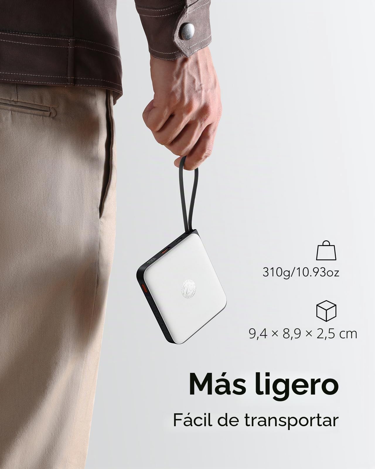 VRURC Power Bank - Batería externa (20000 mAh, 4 cables, carga rápida de 22,5 W)