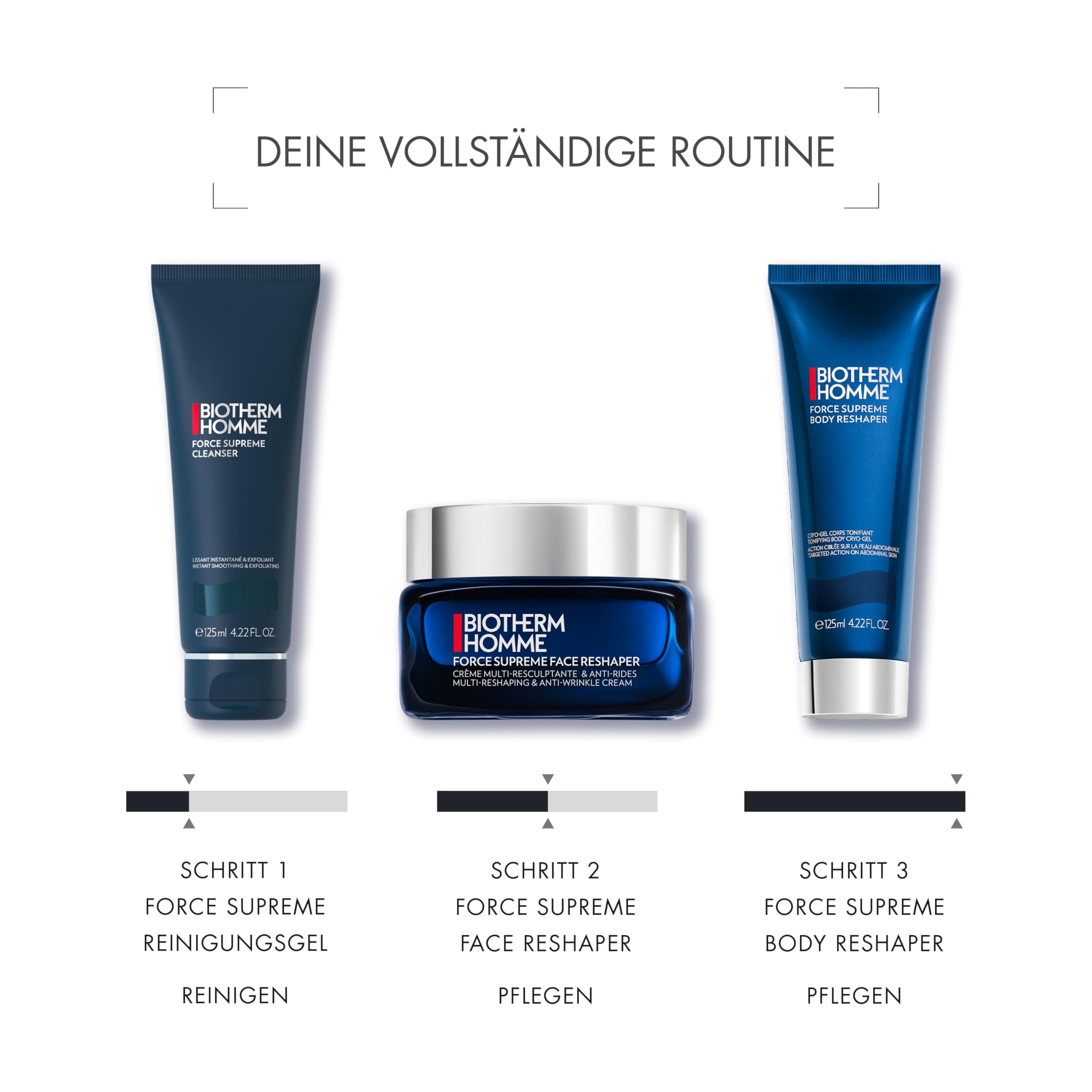 Biotherm Force Supreme Face Reshaper Cream, Straffende Anti-Falten Creme für Männer, mit Neo-Proxylane und Biotech Plankton, 50ml