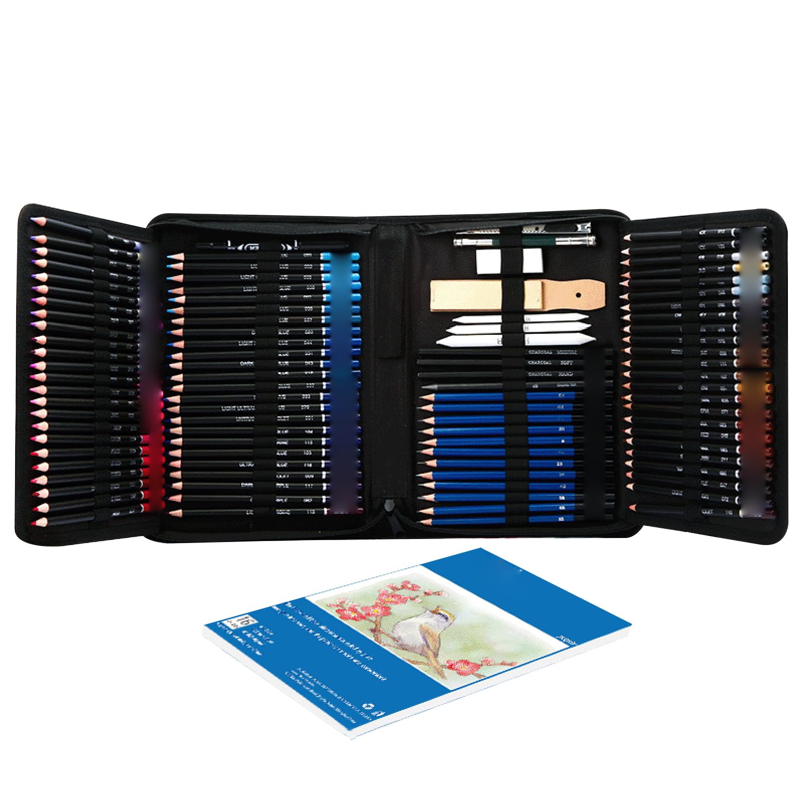 Cocoarm H&B Zeichenstift-Set mit 145-teiligen Öl-Buntstiften und Skizzenset Inklusive Kohle-Graphit-Papiertüte für, Anfänger, Studenten, Künstler
