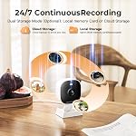 2K Home Security Camera, Camera Surveillance Interieur, Indoor Camera for Baby/Elder/Pet,Plug & Play,Color Night Vision,2-Way Audio,24/7 Record, Memory/Cloud Storage,Work with Alexa,1-Pack,6.56ft Wire