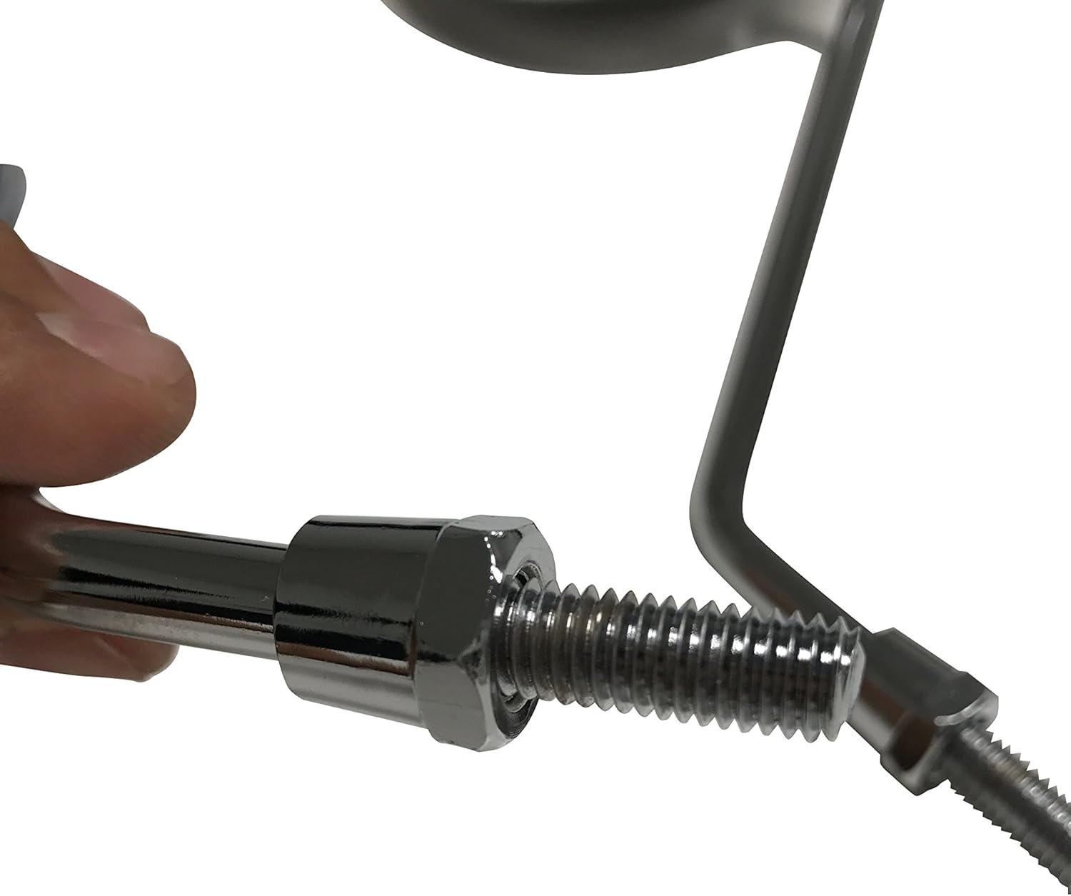 Chrome Mirrors Adjustable Set - Round Shape 8mm RH/RH Mounting for a for Gas or Electric Motorcycle/Scooter/Bike/Bicycle