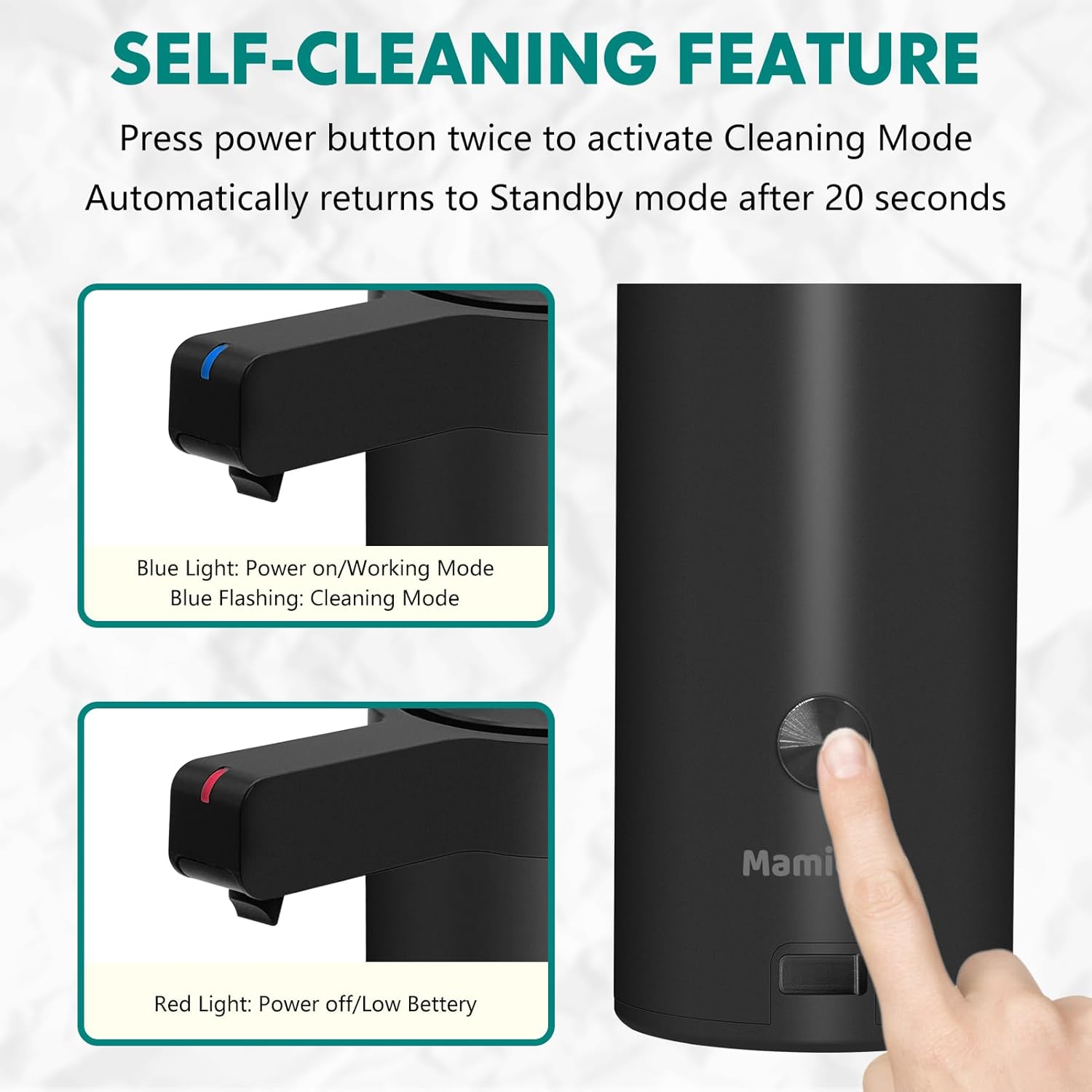 Automatic Soap Dispenser Wall Mount Stainless Steel with Sensor Infrared 9 oz. Automatic Soap Dispenser Touchless Electric IPX5 Waterproof USB-C Charging Motion Sensor for Kitchen & Bathroom(Black) - Image 5