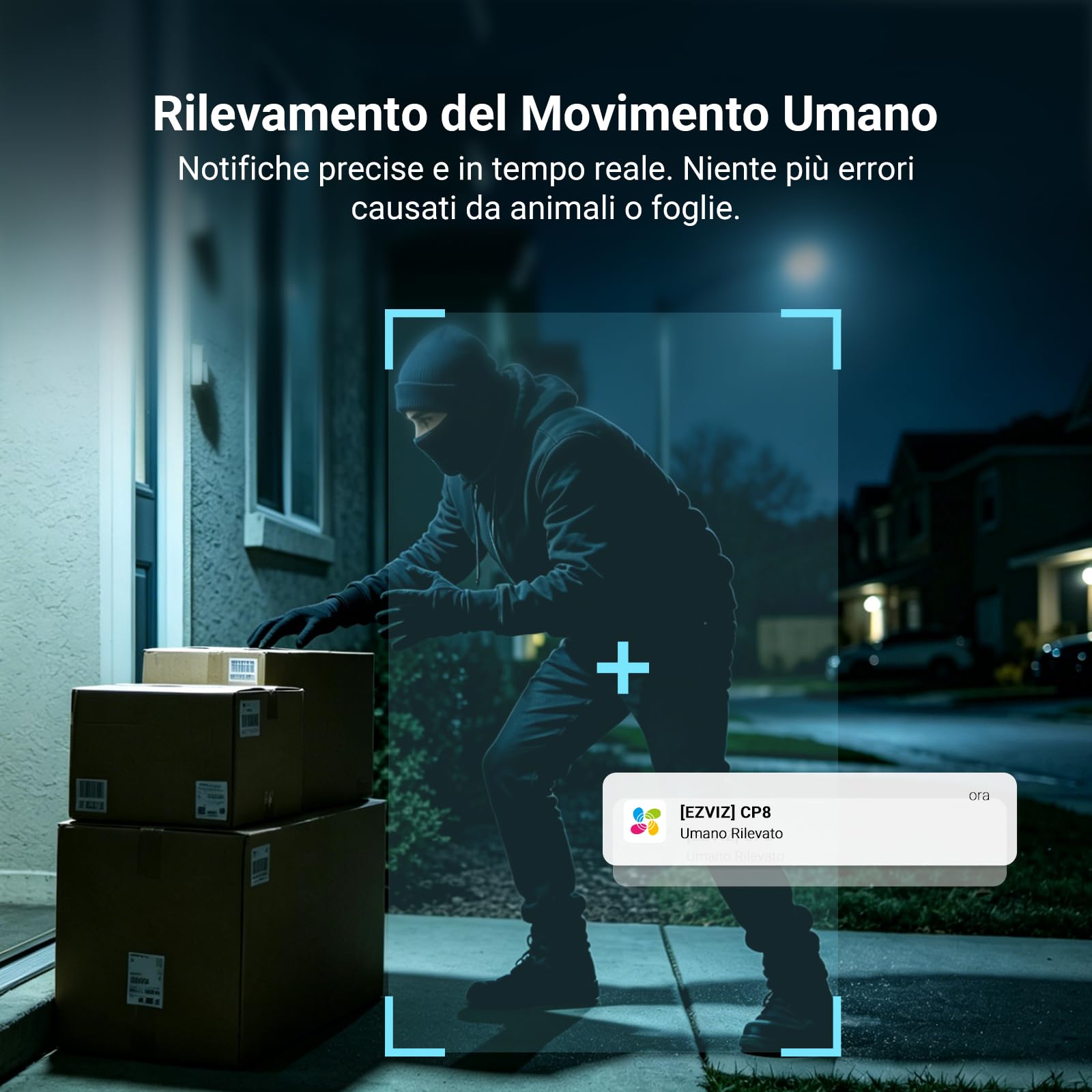 EZVIZ CP8 Kit Video Campanello Wi-Fi con Telecamera 3K a Batteria 9600 mAh, 100% Senza Fili, Rilevamento Persone IA, Audio Bidirezionale, Visione Notturna, Wi-Fi 6, Chime Incluso