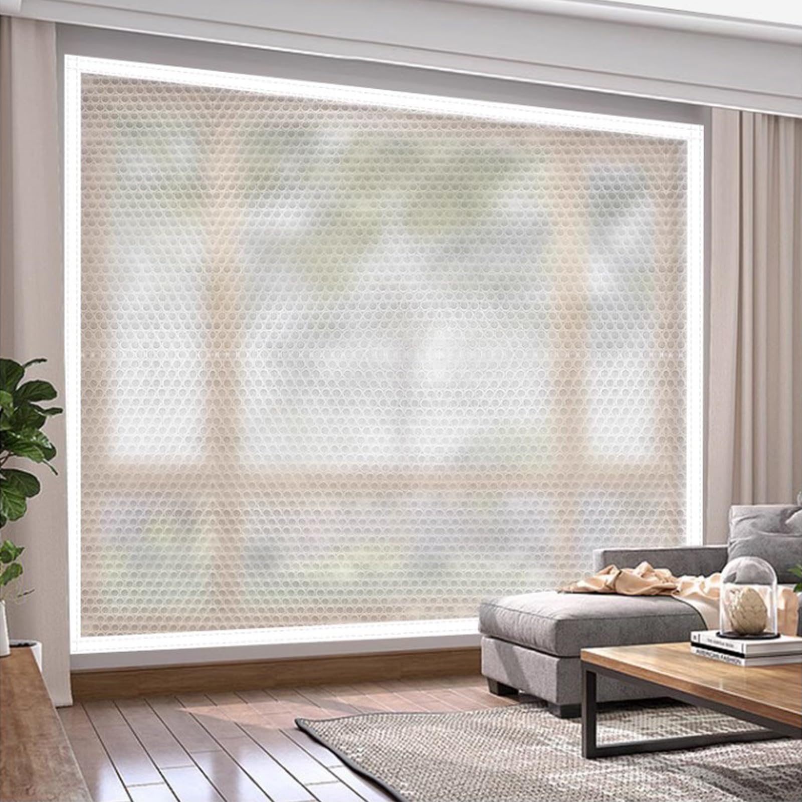 Pellicola Termica Per Finestre - 1.5x2 M, Isolante Trasparente Con Nastro