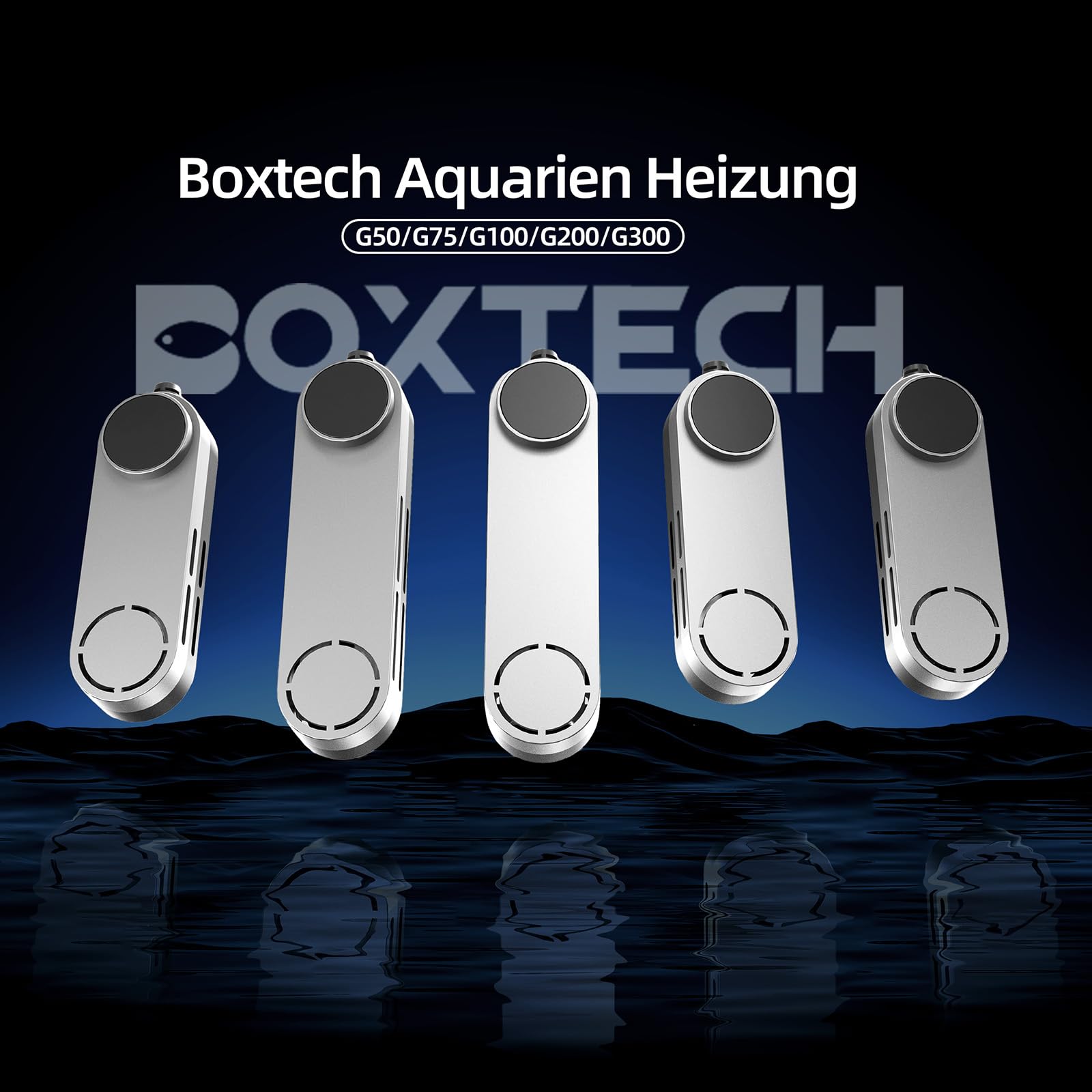 Boxtech - Calefacción para acuario (50 W) | Temperatura ajustable, pantalla de temperatura, para tanques de peces y acuario, 10-40 l