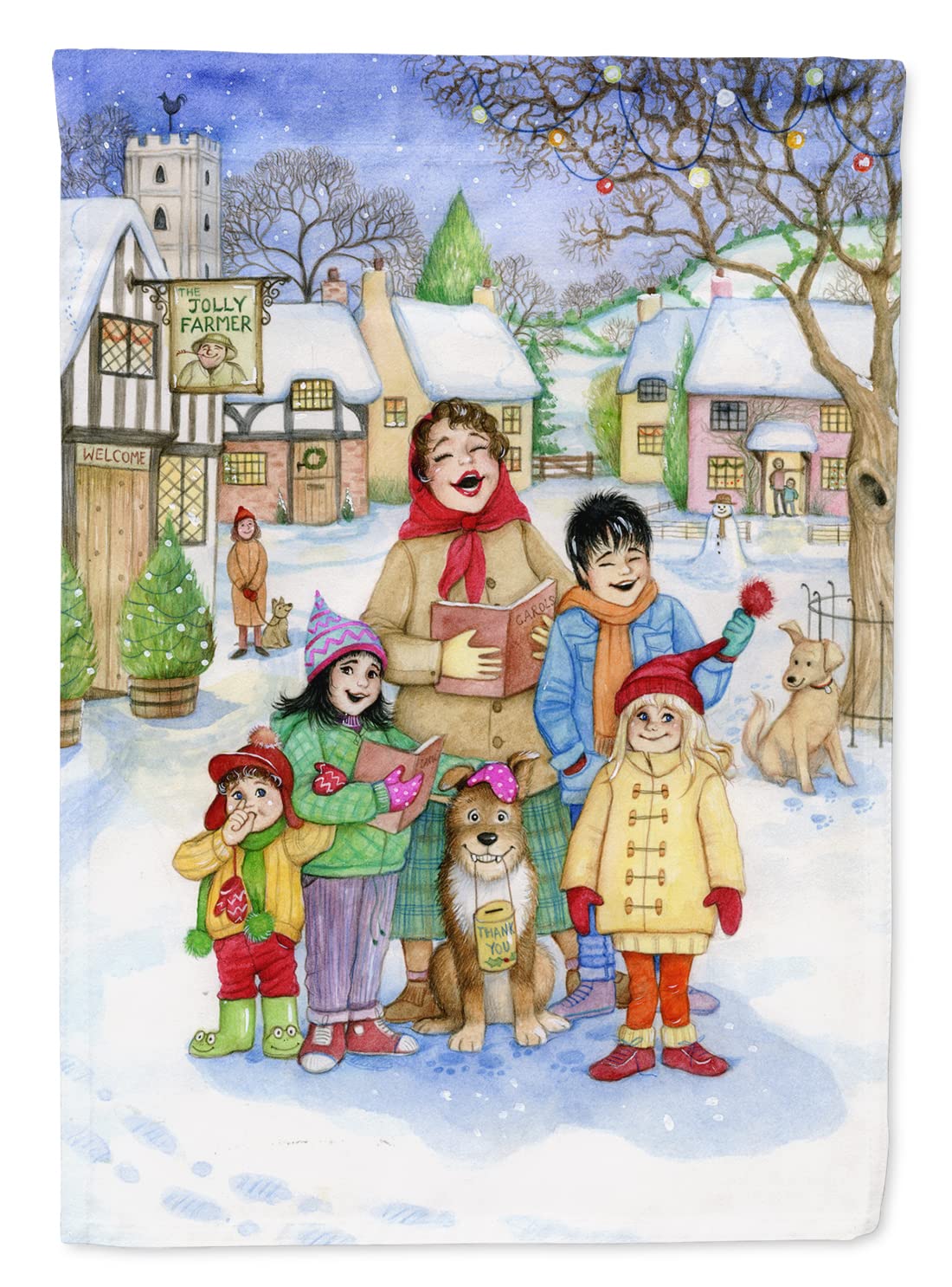 Drapeau Christmas Carol Singers, une superbe idée de cadeau pour amateurs de jardin