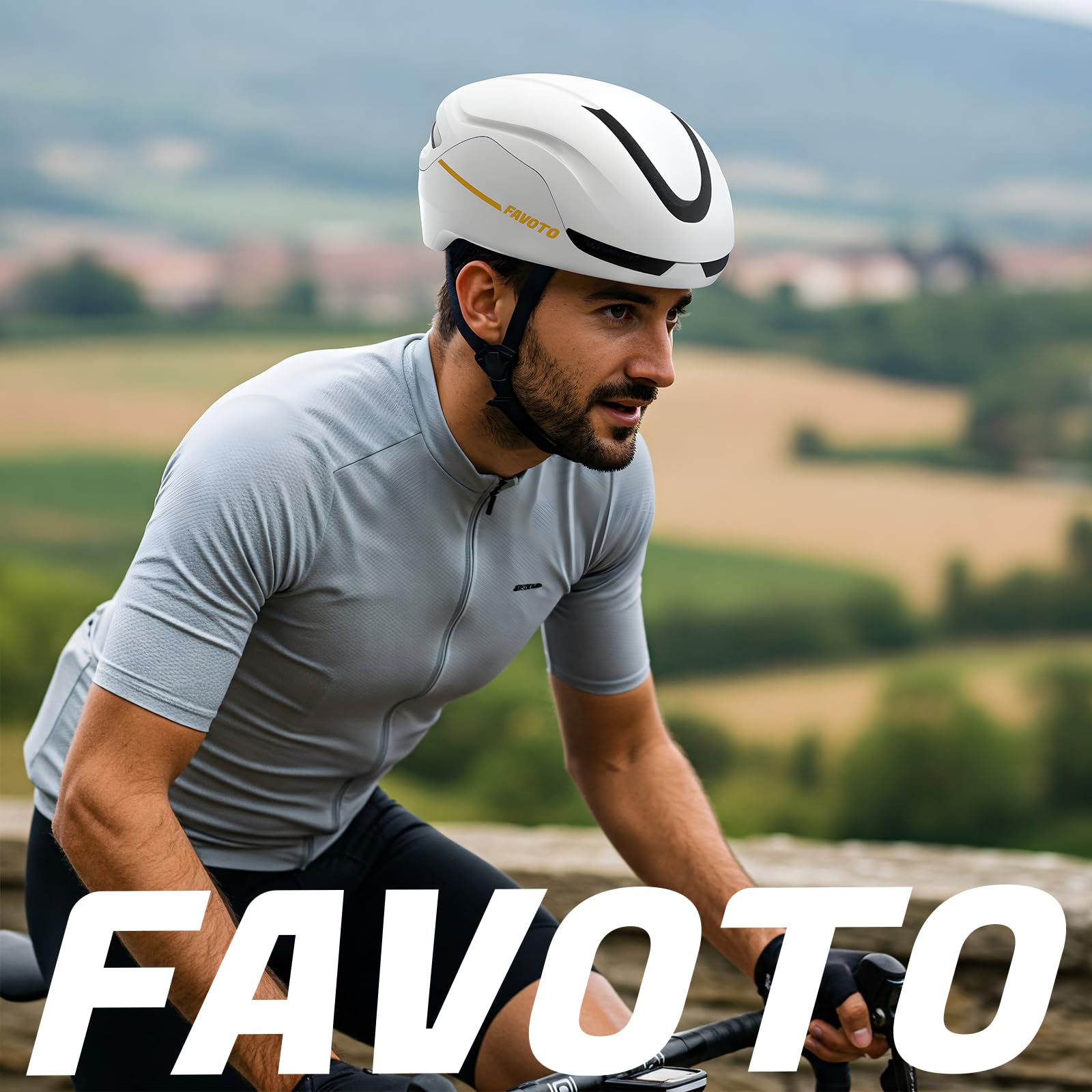 Favoto Inteligente Casco Bicicleta Adulto - Casco Inteligente para Bicicleta con 5 Modos De Luz Trasera Y Control Remoto Tecnología EPS In-Mould