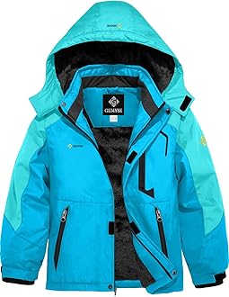 GEMYSEBoy's Waterproof Ski Snow Jacket Hooded Fleece Windproof Winter Jacket