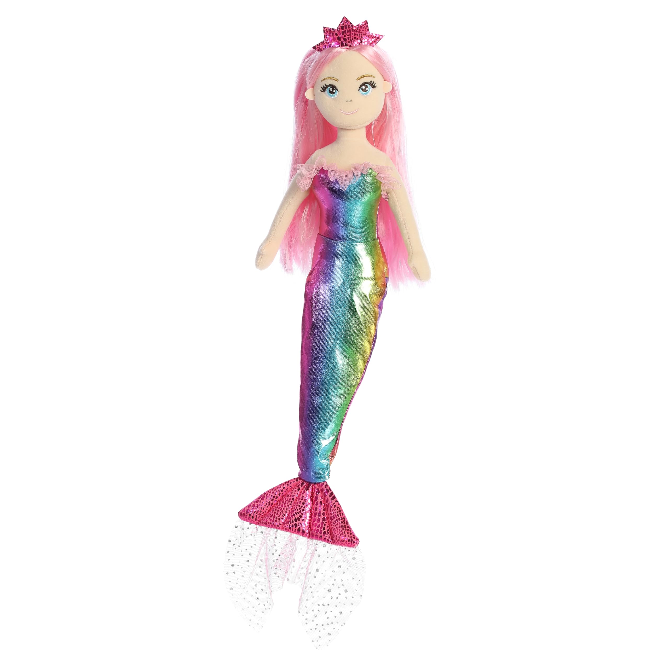 Aurora® Enchanting Sea Sparkles™ Nanda Stuffed Doll - Imaginative Play with Magical Companions - Perfect for Kid's Birthdays and Celebrations - Pink 18 Inches