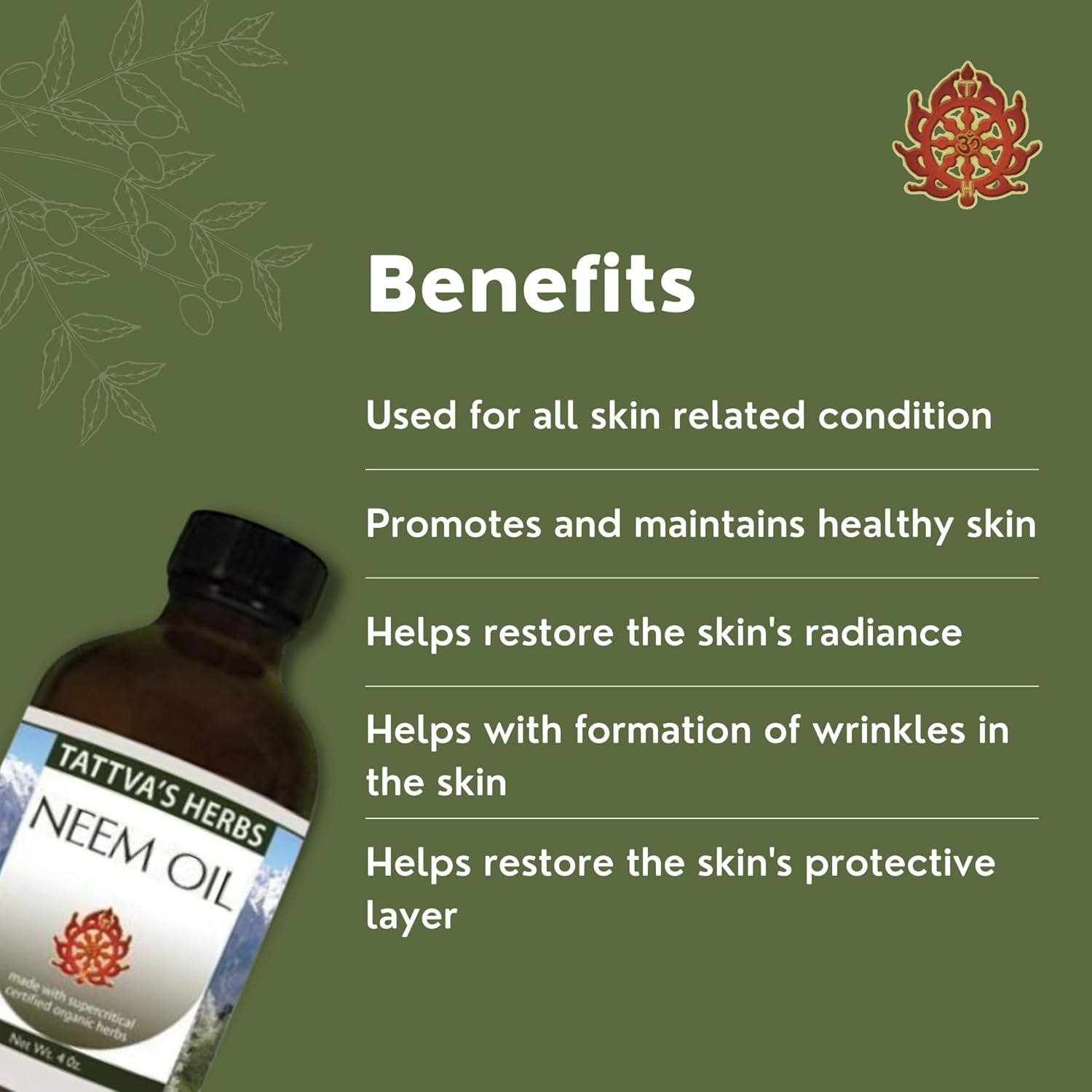 Tattva's Herbs Neem Oil for Hair and Scalp, Cold Pressed & Unrefined Neem Leaves, Neem Oil for Skin, Safe Neem Oil Spray for Plants, Hair and Skin, 4 oz (2 Pack), 25 Years of Premium Service