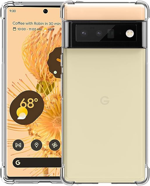 Foluu Pixel 6 Pro Case, for Google Pixel 6 Pro Case Clear, Scratch Resistant Reinforced Corners TPU Rubber Soft Skin Silicone Protective Case Cover for Google Pixel 6 Pro 2021 (Crystal Clear)