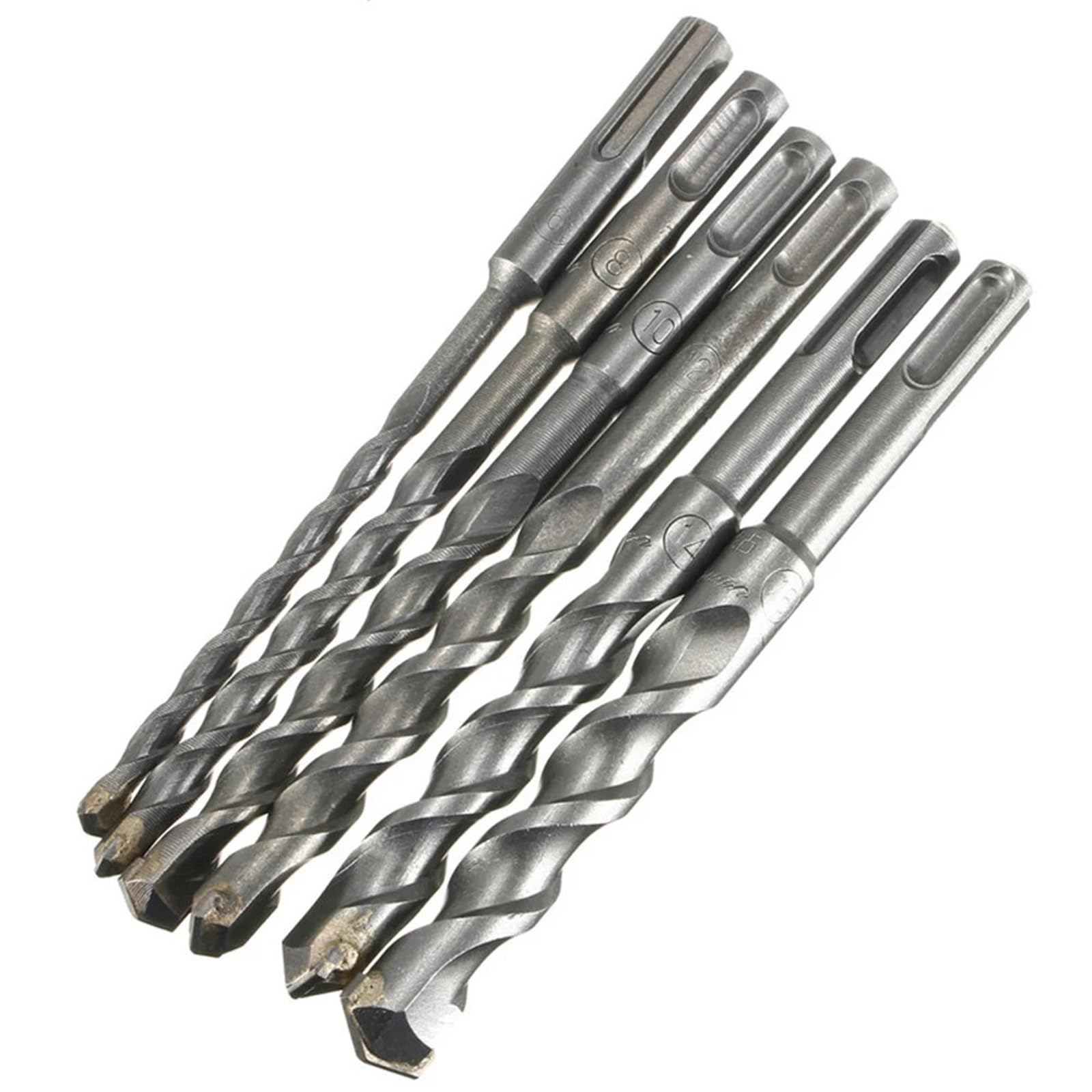 Brocas for hormigón y mampostería YG8 con punta de carburo for taladro eléctrico con percutor, 110/160/210/260/300/310/350/400/450 mm(8x110mm(10PCS))