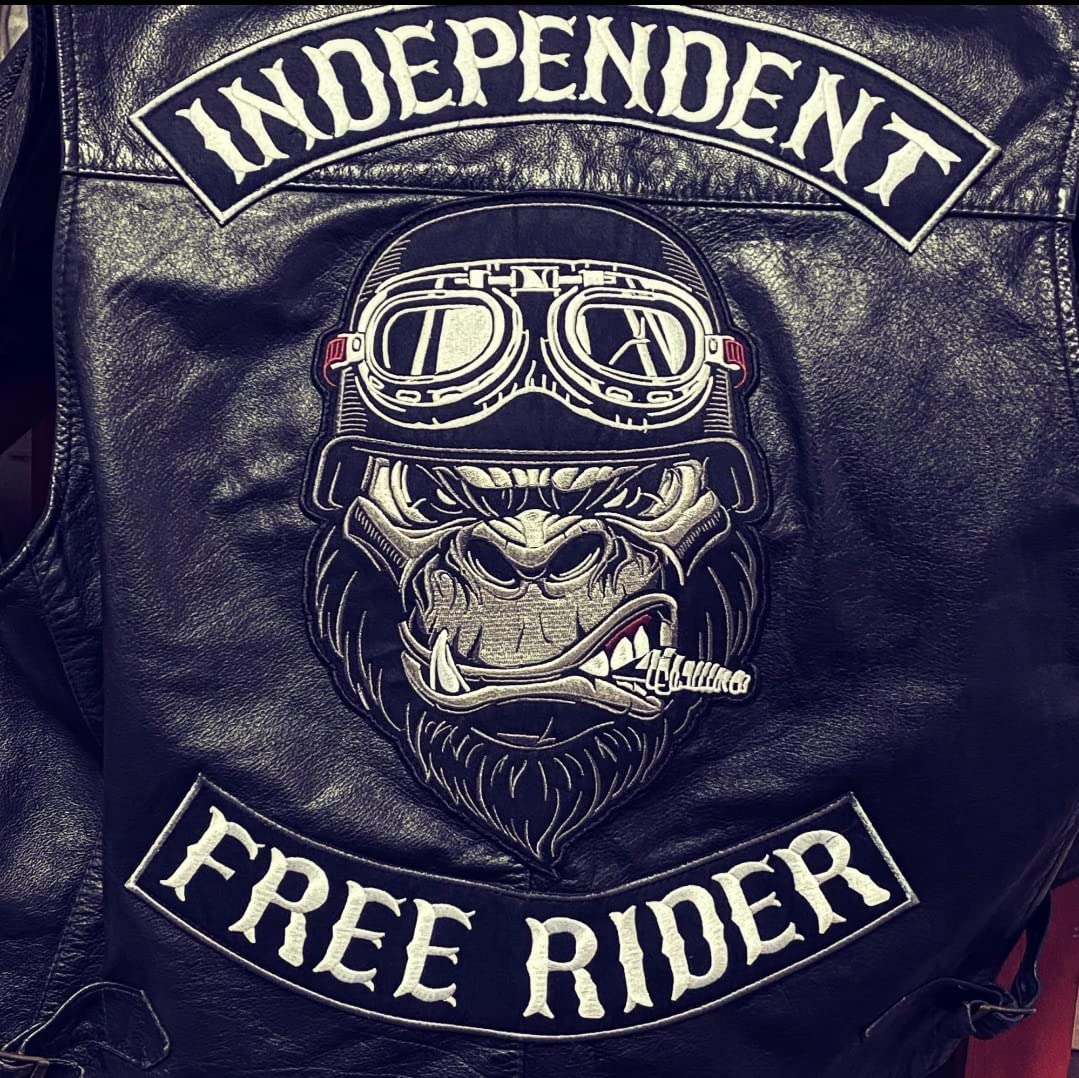 Toppa Termoadesiva Born To Be Free Biker Eagle Per Gilet In Pelle | Toppe Per Gilet Da Motociclista, Toppa Posteriore Per Gilet America