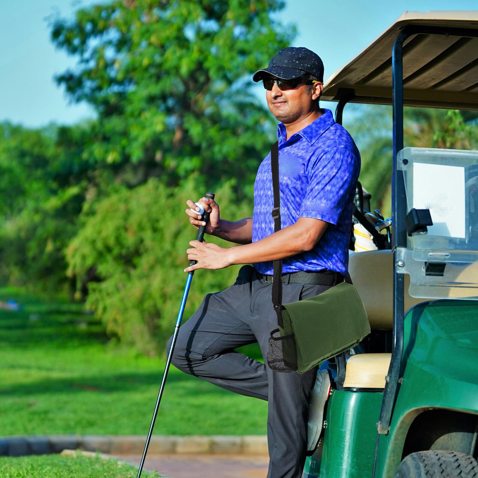 Alasum Borsa Golf Crossbody Compatta in Nylon Resistente Portasabbia e Porta Palline con Tracolla Regolabile per Uomo e Donna Borsello Utility Unisex per Campo da Golf