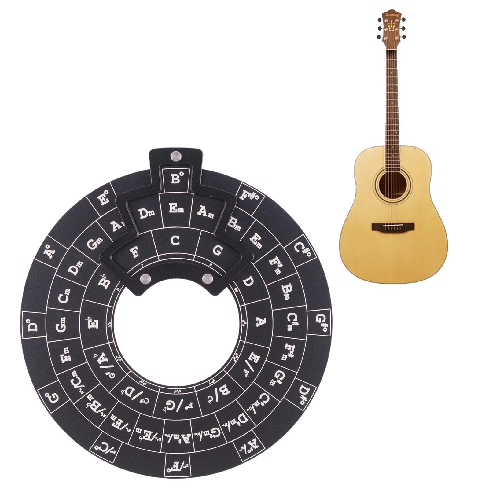 Holz-Melodie-Werkzeug – Kreis Der Fünftel Rad Für Akkorde & Tonarten, Für Gitarre, Klavier Etc.