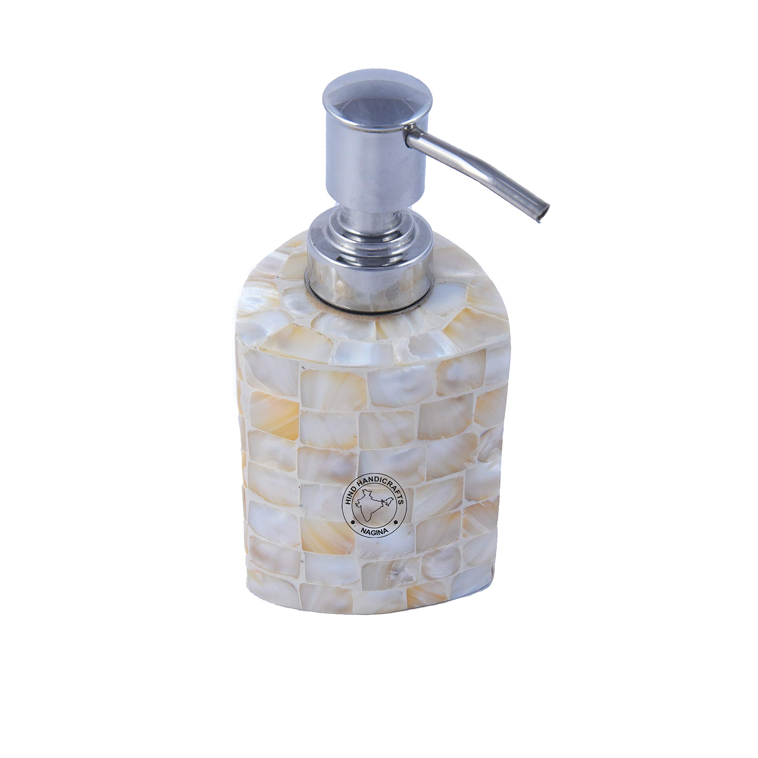 4 pezzi Houseware Madreperla & Acciaio Controsoffitto Sapone Liquido Mano/Lozione Dispenser – Portaspazzolino – Portasapone Sanitari – Vassoio | Regalo decorativo per la casa (bianco