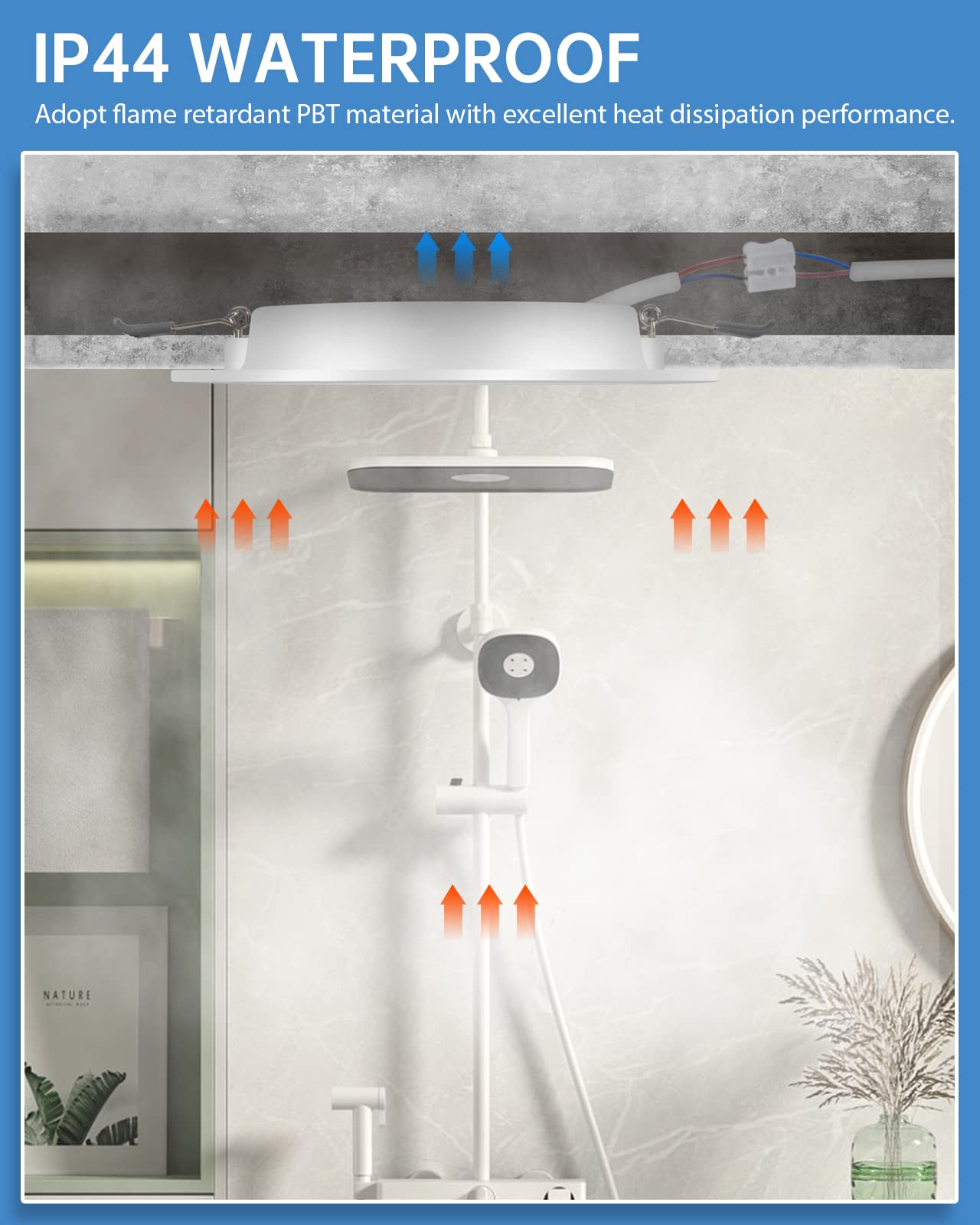 Spots LED Encastrables Dimmables 5W - 4000K Blanc Neutre - IP44 Pour Salle De Bain - Lot De 10