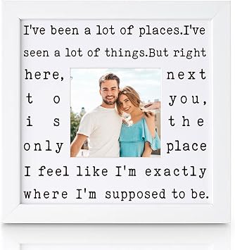 THYGIFTREE Sentimental Anniversary Wife from Husband Romantic Keepsake Picture Frame for Her Soulmate Birthday Valentines Day Christmas I Love You Present