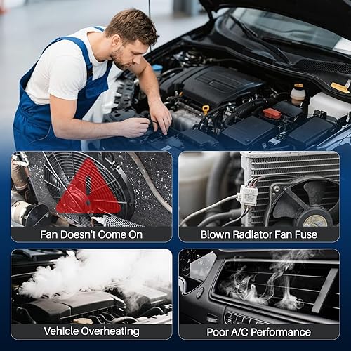 Miniatura 6 de AUTOKAY Conjunto de ventilador de refrigeración del motor, reemplazo del ventilador del radiador de refrigeración para BMW E60 525 530 545 645 E65