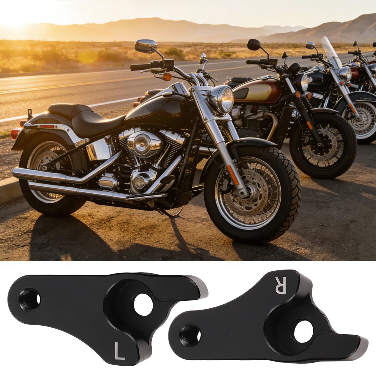 2 "Blocchi di abbassamento Kit Rear Slam Blocchi di abbassamento Compatibile con Touring Street Glide 2002-2023 Adatto per Modelli Touring