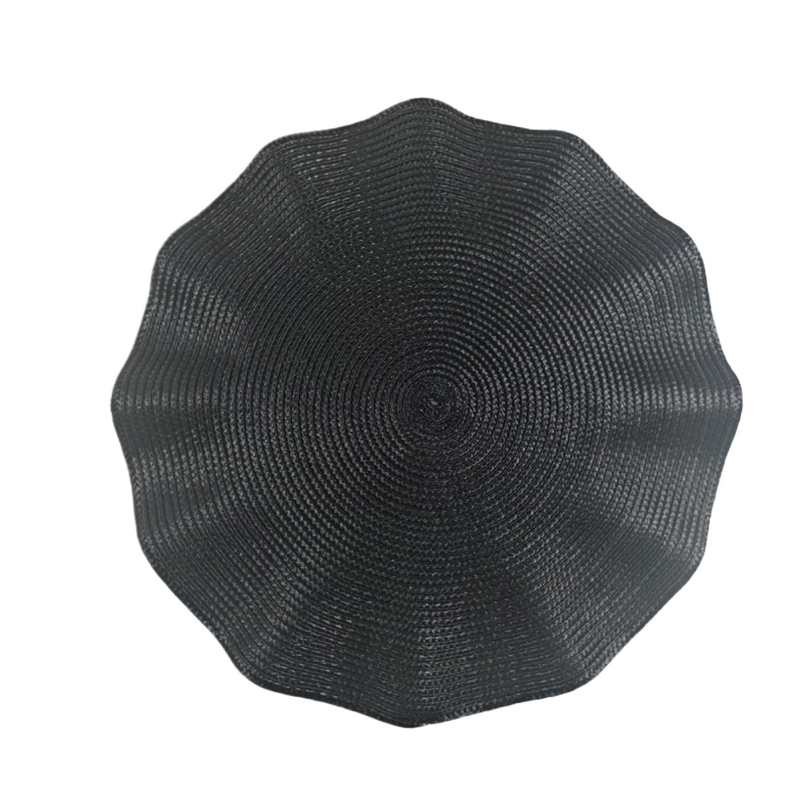 Wzptlkibad Black Round Placemat Table Mats, Washable Non-Slip, 36Cm