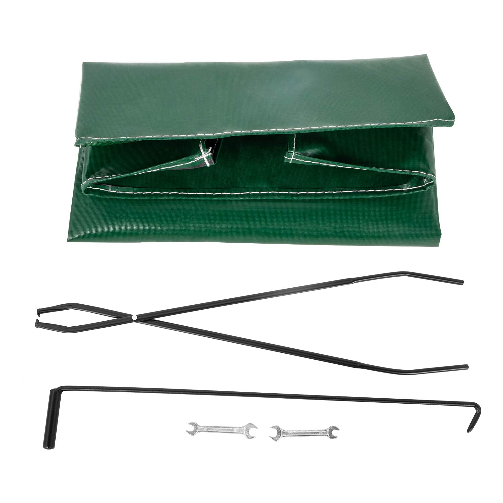 VEVOR Kaminholzregal 2,4 m Outdoor Schwarz Kaminholzregal Ständer Stahl Outdoor Holzregal Kaminholzhalter mit Tragkraft 100 lbs Abdeckung & Kaminbesteck-Set Firewood Log Rack 8ft