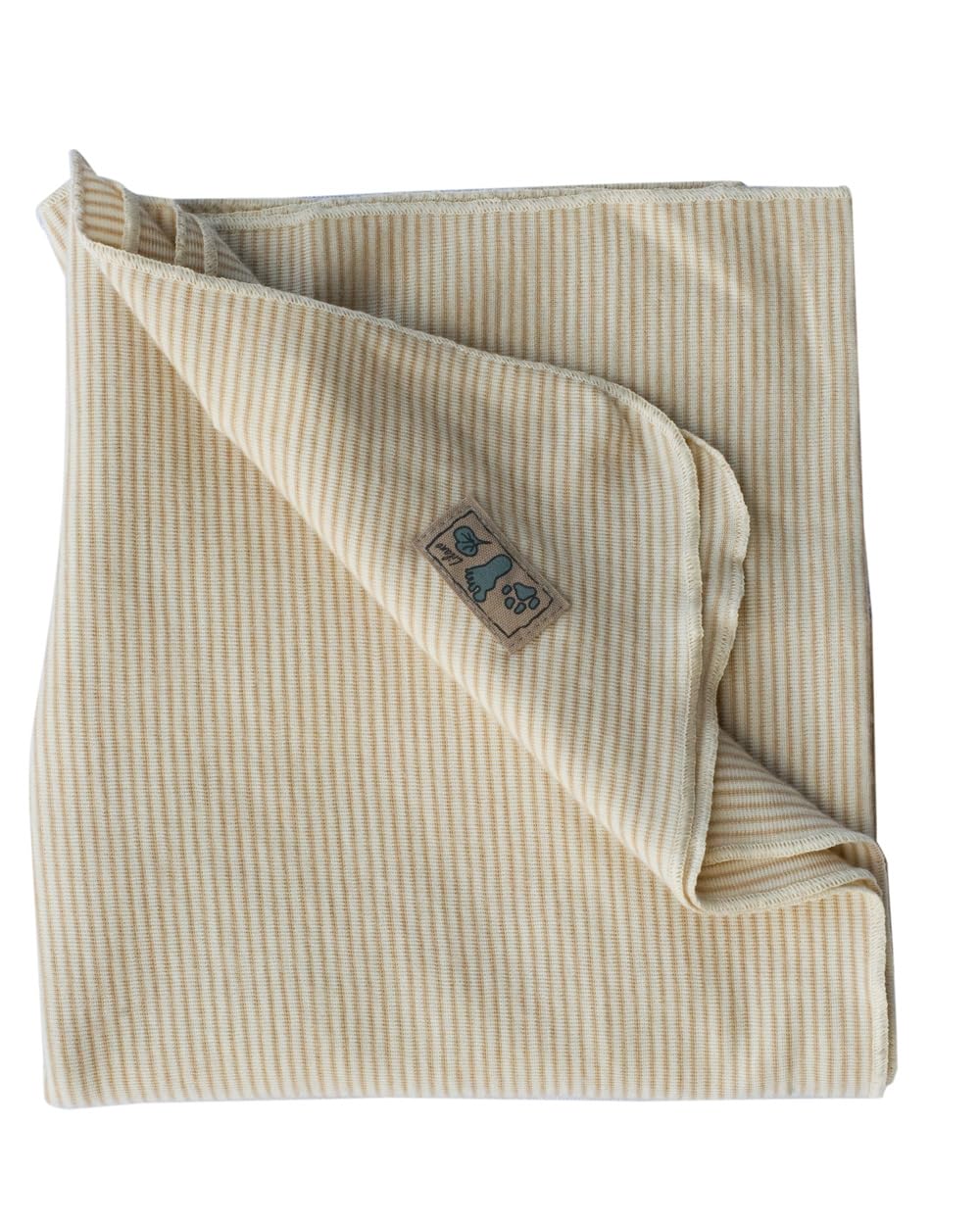 Lilano, Leichte Merino/Seide Ringel Babydecke, 70% Wolle (KBA), 30% Seide, 210Gr./m² (Sand Geringelt)