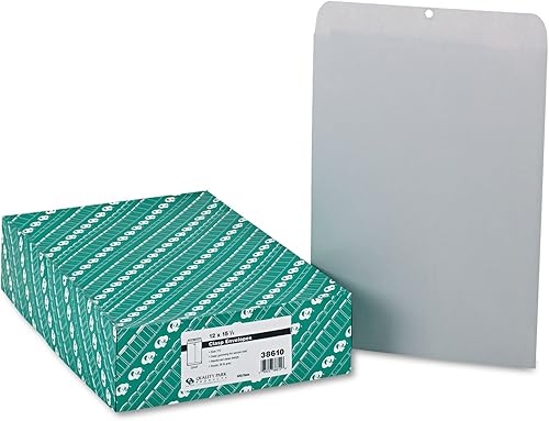 Quality Park Quality Park Executive - Sobres con cierre engomado gris (QUA38610), 12 x 15.5 pulgadas