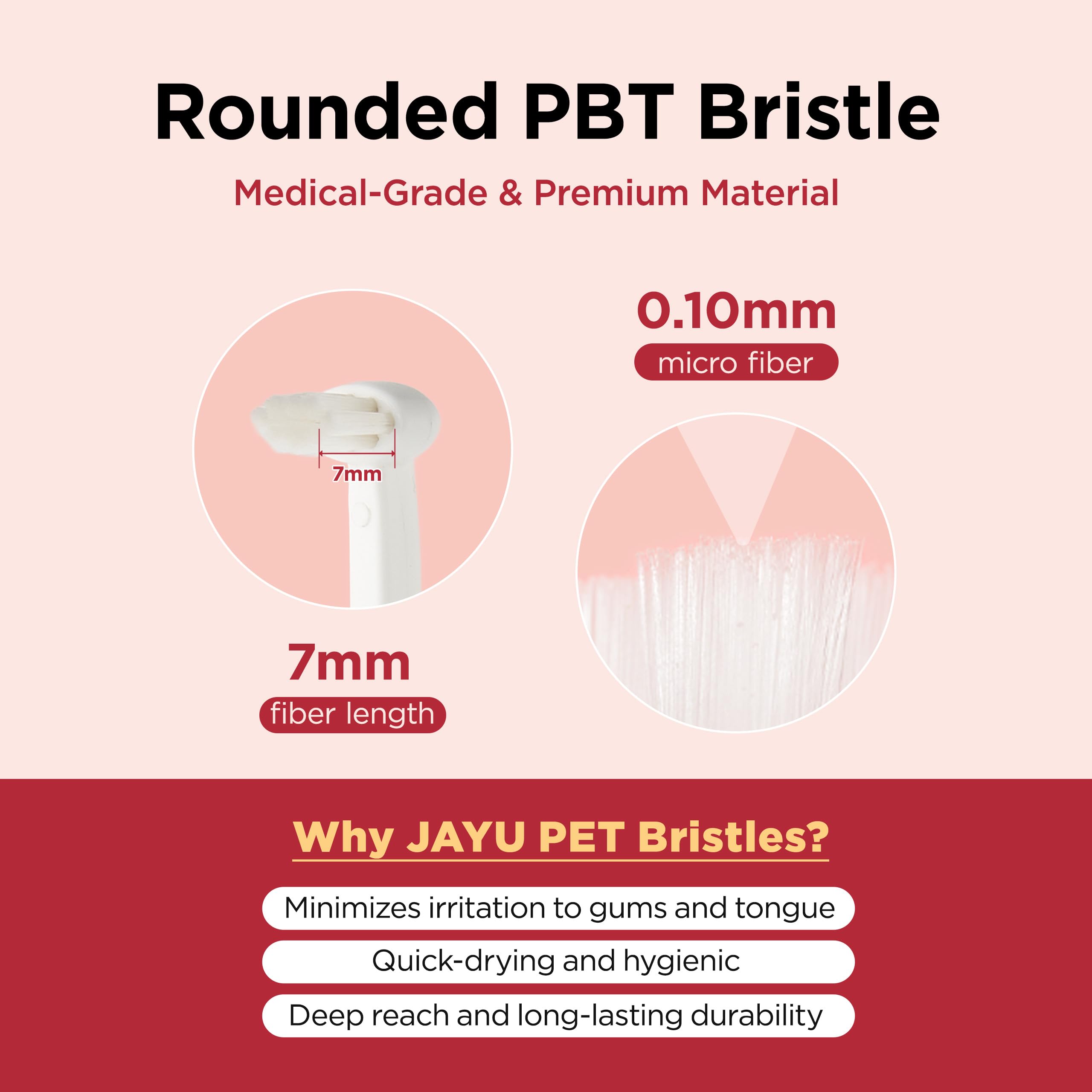 JAYU PET Brosse de soins dentaires – Brosse à dents pour chien et contrôle du tartre | Brossage des dents de chat et nettoyage facile | Soins dentaires pour animaux de compagnie avec poils doux (10