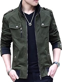 Maiyifu-GJ Men's Cotton Lightweight Denim Jackets Vintage Stand Collar Slim Fit Jean Jacket Zipper Motorcycle Coats