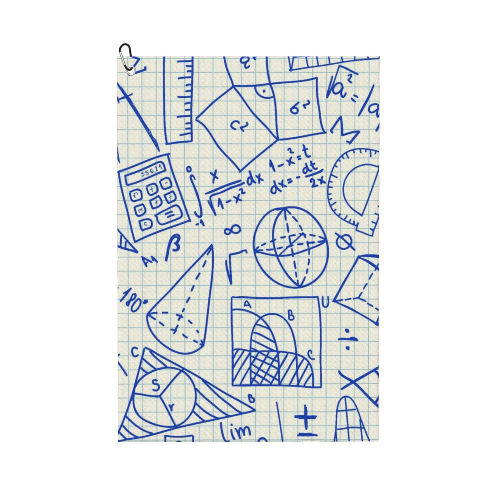 Hnnkloy Mathematical Pattern, 16x24 in Portable Waffle Golf Towels with Carabiner Clip for Golf Bag