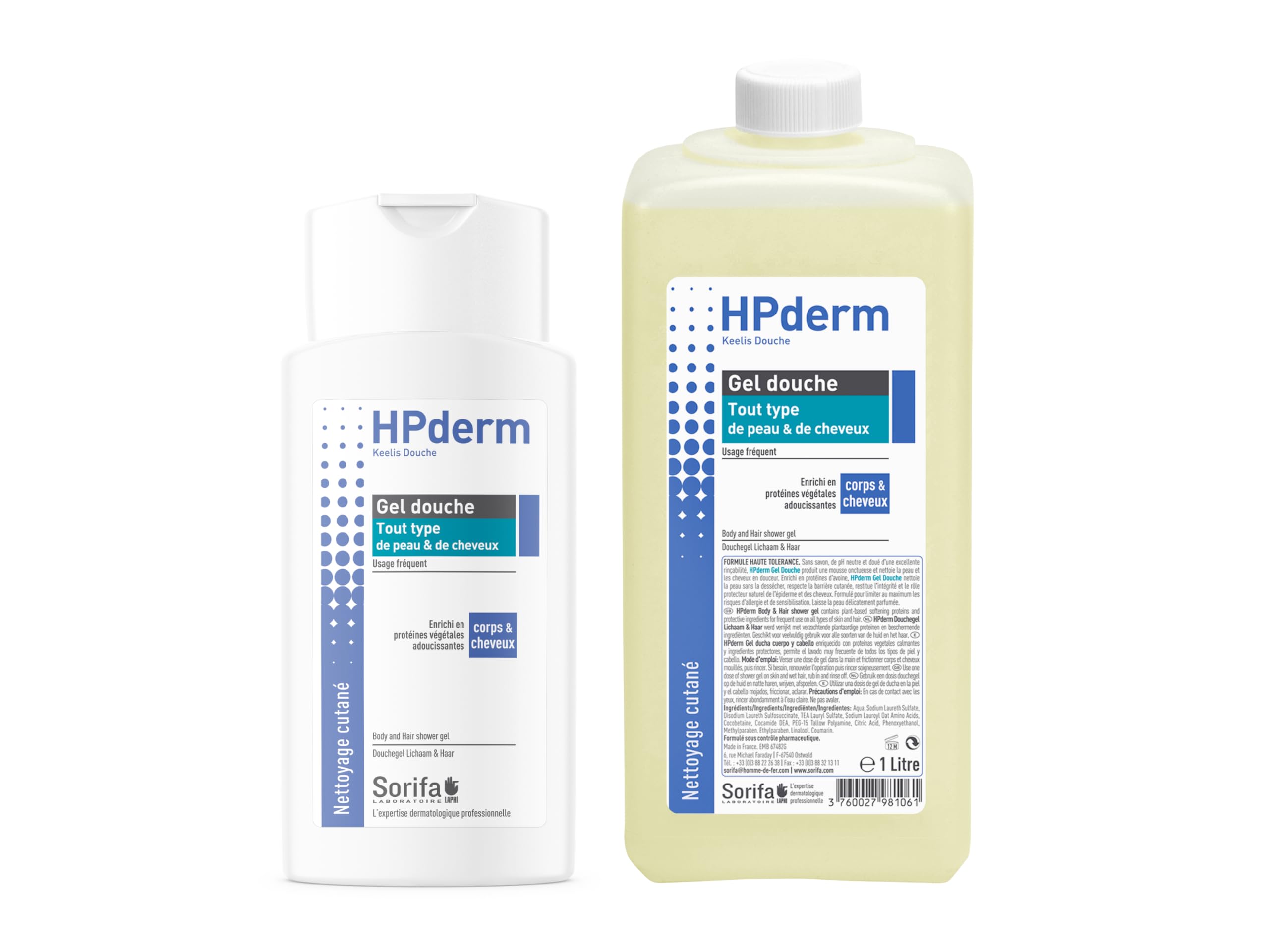 30 szt. - HPderm Żel pod prysznic 2 w 1 do ciała i włosów - Dermo-protekcyjny - Każdy rodzaj skóry i włosów - z białkami owsianymi - Częste stosowanie - pH neutralne, bez mydła - Butelka 200 ml