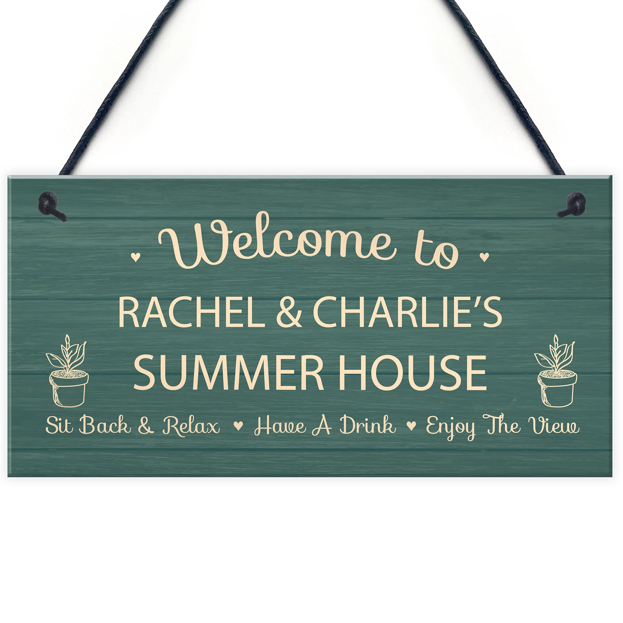 Red Ocean Personalised Summer House Plaque For Garden Novelty Garden Shed Home Decor Sign