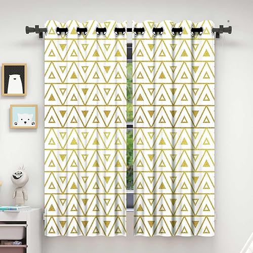 Miniatura 2 de Cortinas doradas y blancas, cortinas temporales de puerta para Ventanas de Cuarto 85 pulgadas de ancho por 85 pulgadas de alto