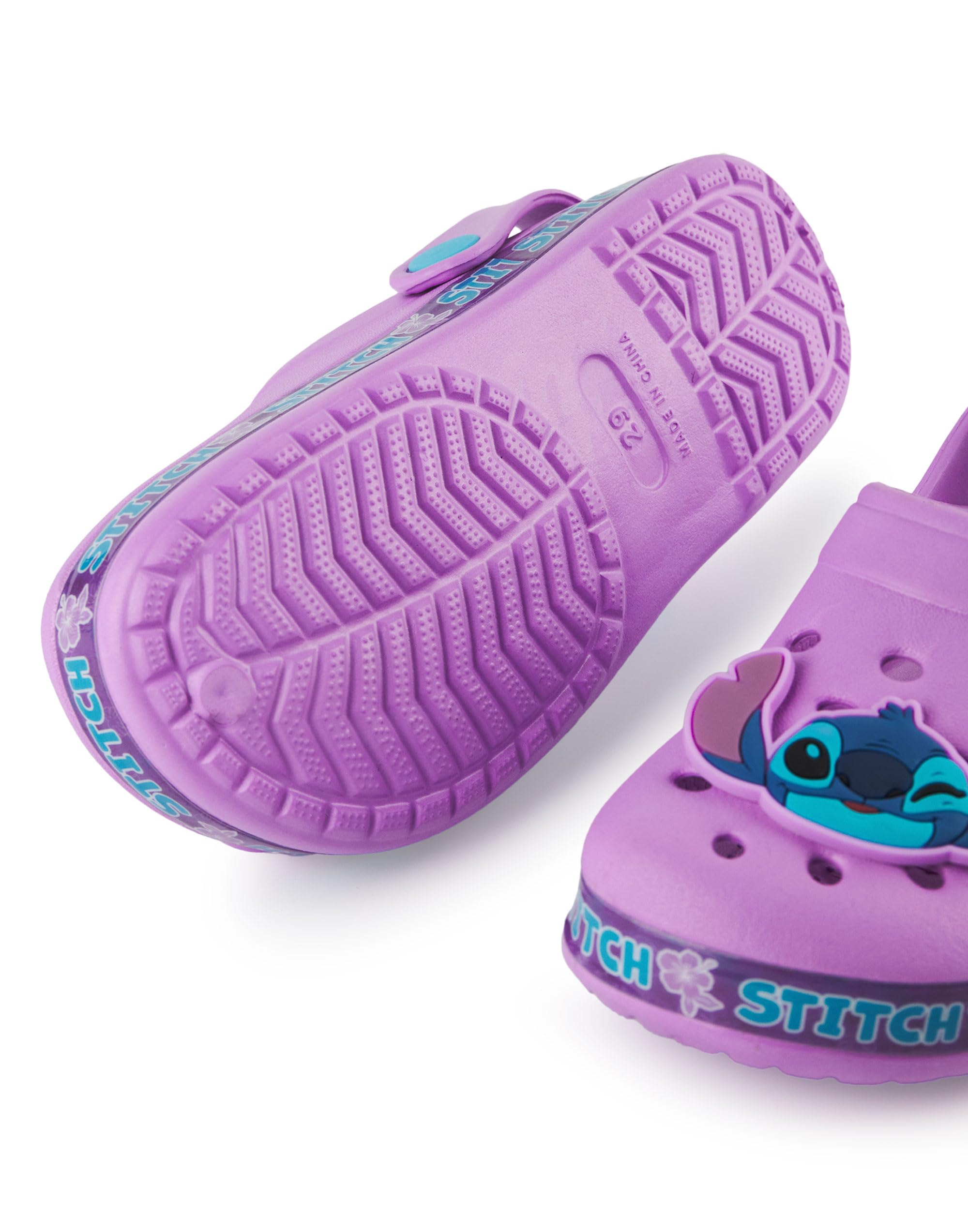 Disney Sabots Lilo & Stitch pour Filles | Chaussures Enfant à Enfiler avec Breloques Stitch Roses | Sandales/Mules d'intérieur et d'extérieur à l'effigie du Personnage, avec Bride Ajustable