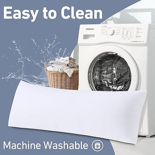 Miniatura 6 de Leeden Almohada de cuerpo completo para adultos, almohada larga firme y esponjosa, almohada transpirable para personas que duermen de lado y soporte